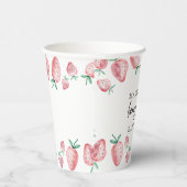 Aardbei Berry Sweet Girl First Birthday Paper C Papieren Bekers (Rechts)
