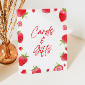 Aardbei Berry Sweet Kaarten & geschenken Reclamebord Met Voetstuk