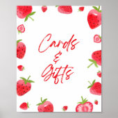 Aardbei Berry Sweet Kaarten & Gifts Sign Poster (Voorkant)