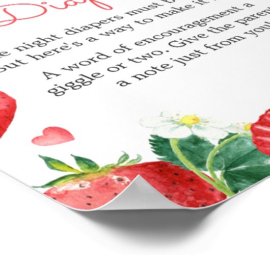 Aardbei Berry Sweet Late Night Luiers Poster (Hoek)