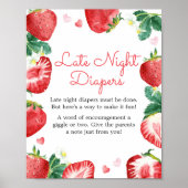 Aardbei Berry Sweet Late Night Luiers Poster (Voorkant)