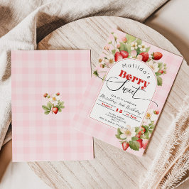 Aardbei Berry Sweet meisje verjaardagsfeestje Kaart