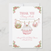 Aardbei Berry Sweet Modern Baby Meisje Douche Bedankkaart (Voorkant)