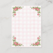 Aardbei Berry Sweet Modern Baby shower Luier Informatiekaartje (Achterkant)