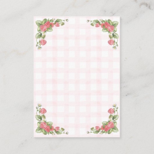 Aardbei Berry Sweet Modern Baby shower Luier Informatiekaartje (Achterkant)