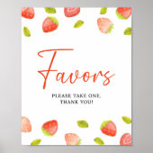 Aardbei Berry Sweet Party Favor Sign Poster (Voorkant)