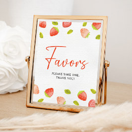 Aardbei Berry Sweet Party Favor Sign Poster