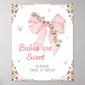 Aardbei Berry Sweet Pink Bow Baby's zijn zoet Poster (Voorkant)
