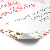 Aardbei Berry Sweet Pink Bow Boeken voor Baby Poster (Hoek)