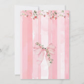 Aardbei Berry Sweet Pink Bow Girl Baby shower Kaart (Achterkant)