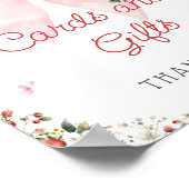 Aardbei Berry Sweet Pink Bow Kaarten en geschenken Poster (Hoek)