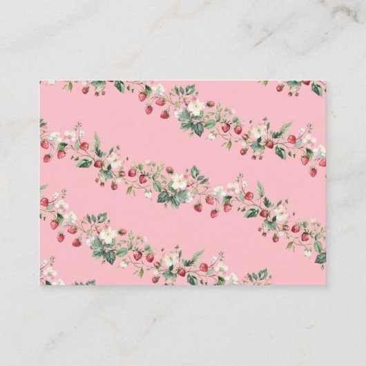 Aardbei Berry Sweet Pink Bow Luier Raffle Informatiekaartje (Achterkant)