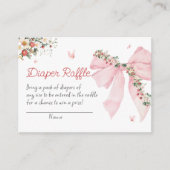 Aardbei Berry Sweet Pink Bow Luier Raffle Informatiekaartje (Voorkant)