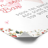 Aardbei Berry Sweet Pink Bow Mom-osa Bar Poster (Hoek)