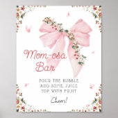 Aardbei Berry Sweet Pink Bow Mom-osa Bar Poster (Voorkant)