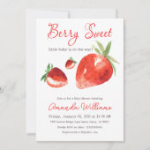 Aardbei Berry Sweet Red Waterverf Baby shower Kaart (Voorkant)