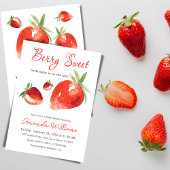 Aardbei Berry Sweet Red Waterverf Baby shower Kaart