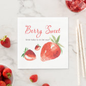 Aardbei Berry Sweet Red Waterverf Baby shower Servet (Insitu)