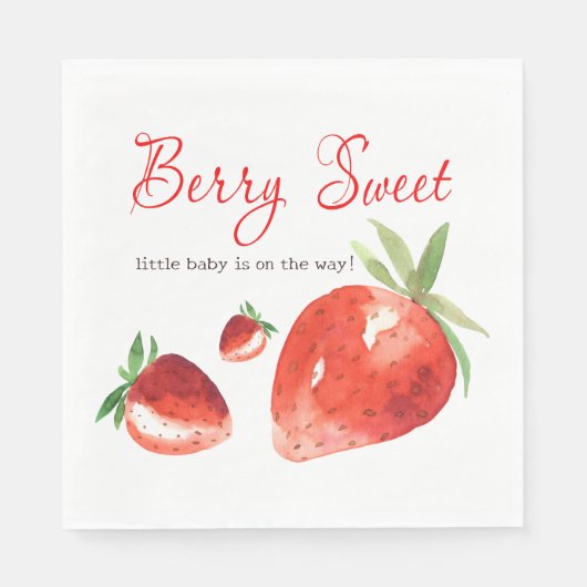 Aardbei Berry Sweet Red Waterverf Baby shower Servet (Voorkant)