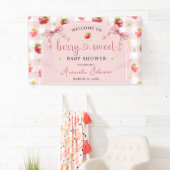Aardbei Berry Sweet Ribbon Baby shower Welkom Spandoek (Insitu)
