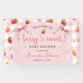 Aardbei Berry Sweet Ribbon Baby shower Welkom Spandoek (Horizontaal)