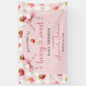 Aardbei Berry Sweet Ribbon Baby shower Welkom Spandoek (Verticaal)