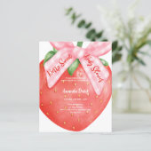 Aardbei Berry Sweet roze Baby shower uitnodiging (Staand voorkant)
