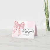 Aardbei Berry Sweet Schattige Roze Bow Dank u Bedankkaart (Voorkant)