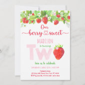 Aardbei Berry Sweet Second Birthday Kaart (Voorkant)