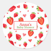 Aardbei Berry Sweet Spring Fruit Baby shower Ronde Sticker (Voorkant)