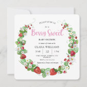 Aardbei Berry Sweet Square Baby shower Kaart (Voorkant)