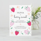 Aardbei Berry Sweet Strawberry Birthday Kaart (Staand voorkant)