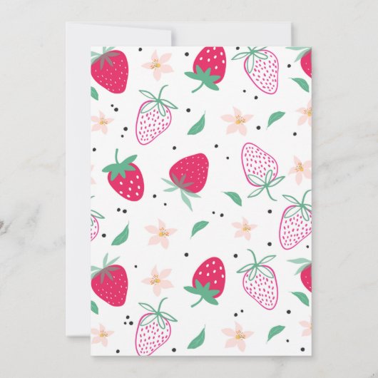 Aardbei Berry Sweet Strawberry Birthday Kaart (Achterkant)