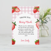 Aardbei Berry Sweet Verjaardag Dank u kaart (Staand voorkant)