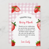Aardbei Berry Sweet Verjaardag Dank u kaart (Voorkant / Achterkant)
