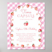 Aardbei Berry Sweet Wavy Time Capsule Verjaardag Poster (Voorkant)