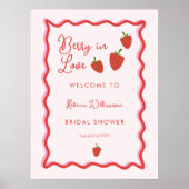 Aardbei Berry Verliefd Bruiloft Uitnodiging Poster (Voorkant)