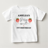 Aardbei Berry zoet 1e verjaardag t-shirt