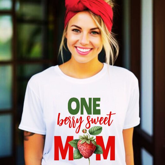 Aardbei Berry zoet Eerste Verjaardag mam T-shirt
