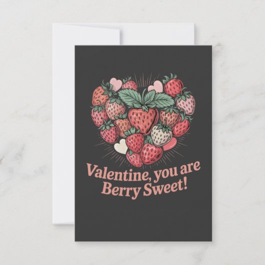 Aardbei Berry Zoete Kinderen Valentijnsdag Bedankkaart (Voorkant)