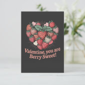 Aardbei Berry Zoete Kinderen Valentijnsdag Bedankkaart (Staand voorkant)
