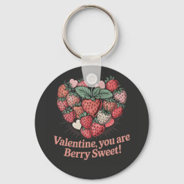 Aardbei Berry Zoete Kinderen Valentijnsdag Sleutelhanger