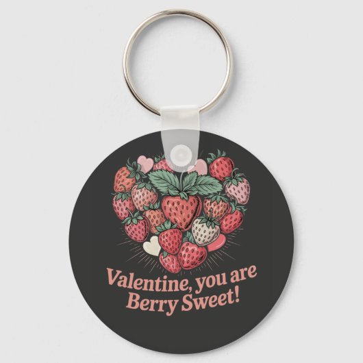 Aardbei Berry Zoete Kinderen Valentijnsdag Sleutelhanger (Voorkant)