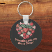 Aardbei Berry Zoete Kinderen Valentijnsdag Sleutelhanger (Voorkant)