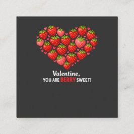 Aardbei Berry Zoete Kinderen Valentijnsdag Vierkante Visitekaartje