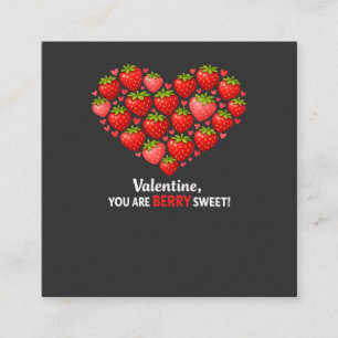 Aardbei Berry Zoete Kinderen Valentijnsdag Vierkante Visitekaartje