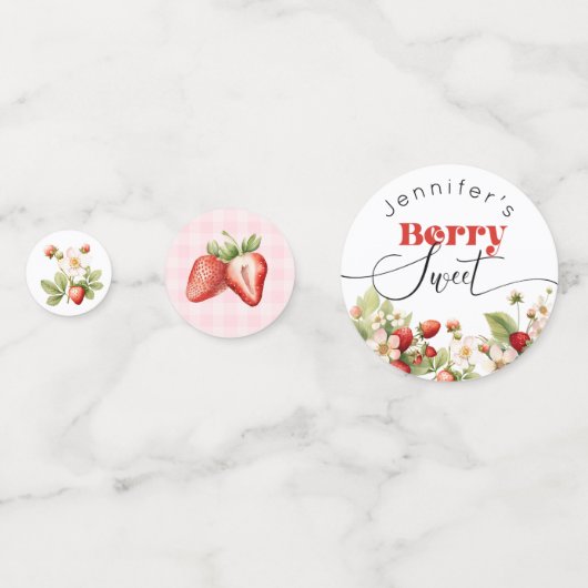 Aardbei Berry zoete verjaardag Confetti (Achterkanten)