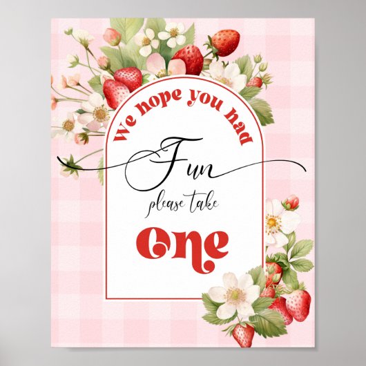Aardbei Berry zoete verjaardag gunsten Poster (Voorkant)
