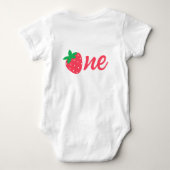 Aardbei Bes Eerste 1e Verjaardag Baby Romper (Achterkant)