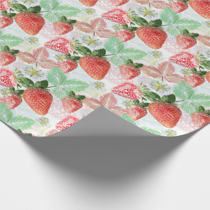 Aardbei, bes, rood, vers, rijp, zoet, voedsel, cadeaupapier